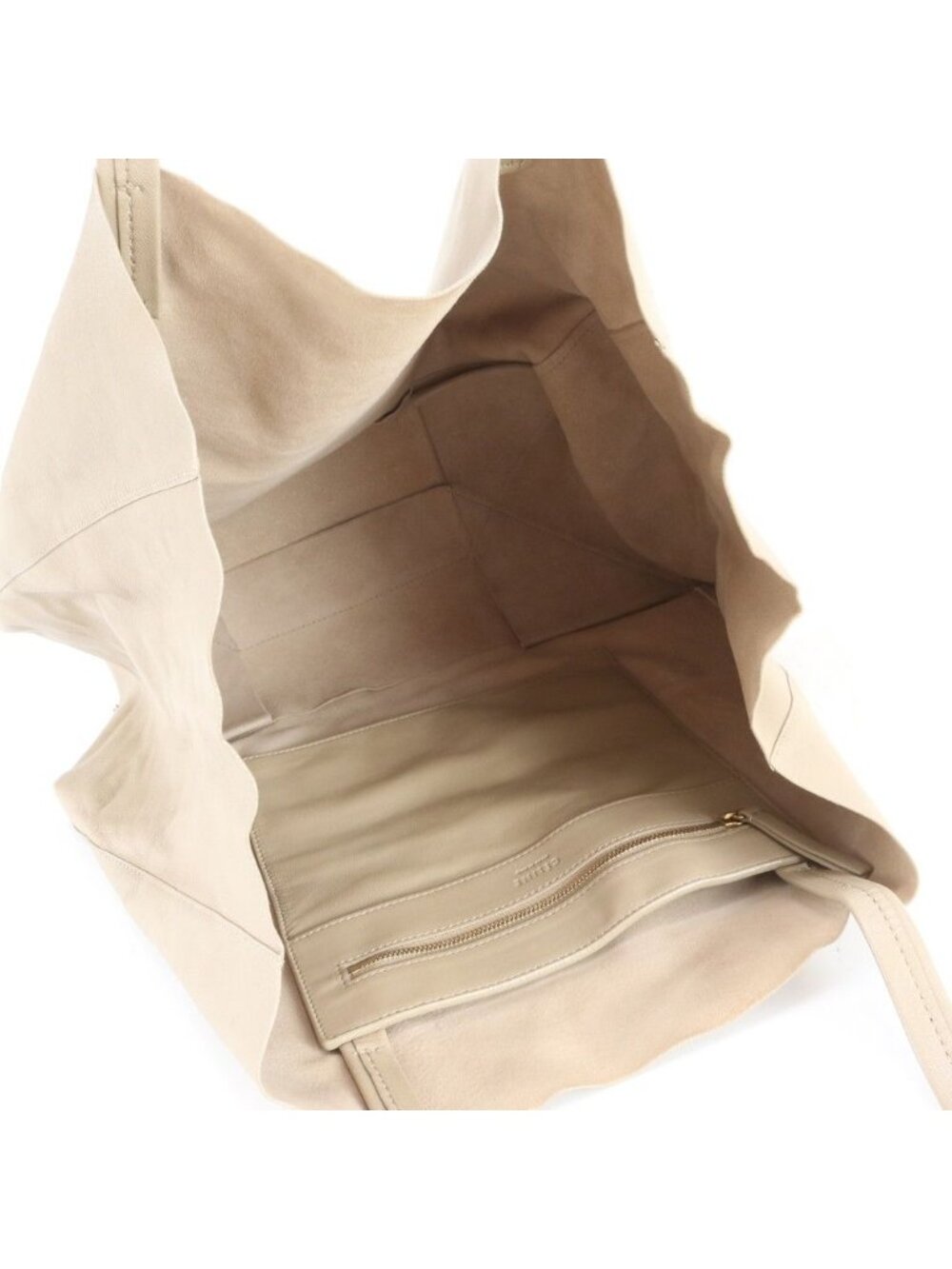 Celine Horizontal Cabas Leather Tote Shoulder Hand Beige - Picture 9 of 11